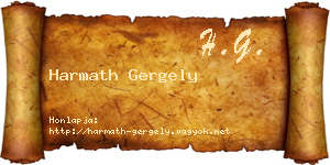 Harmath Gergely névjegykártya